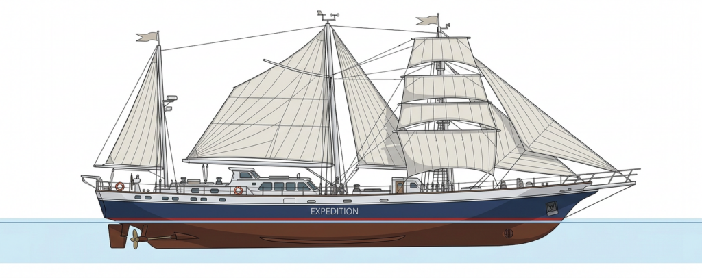 Neutrales Segelschiff