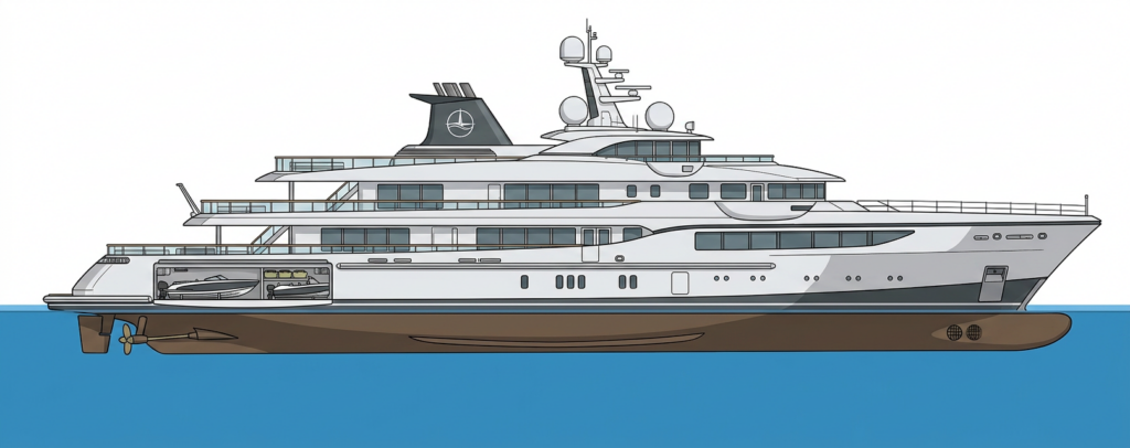 Neutrale Megayacht