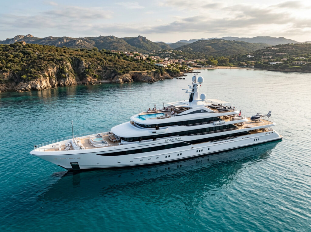 Megayacht vor der Küste