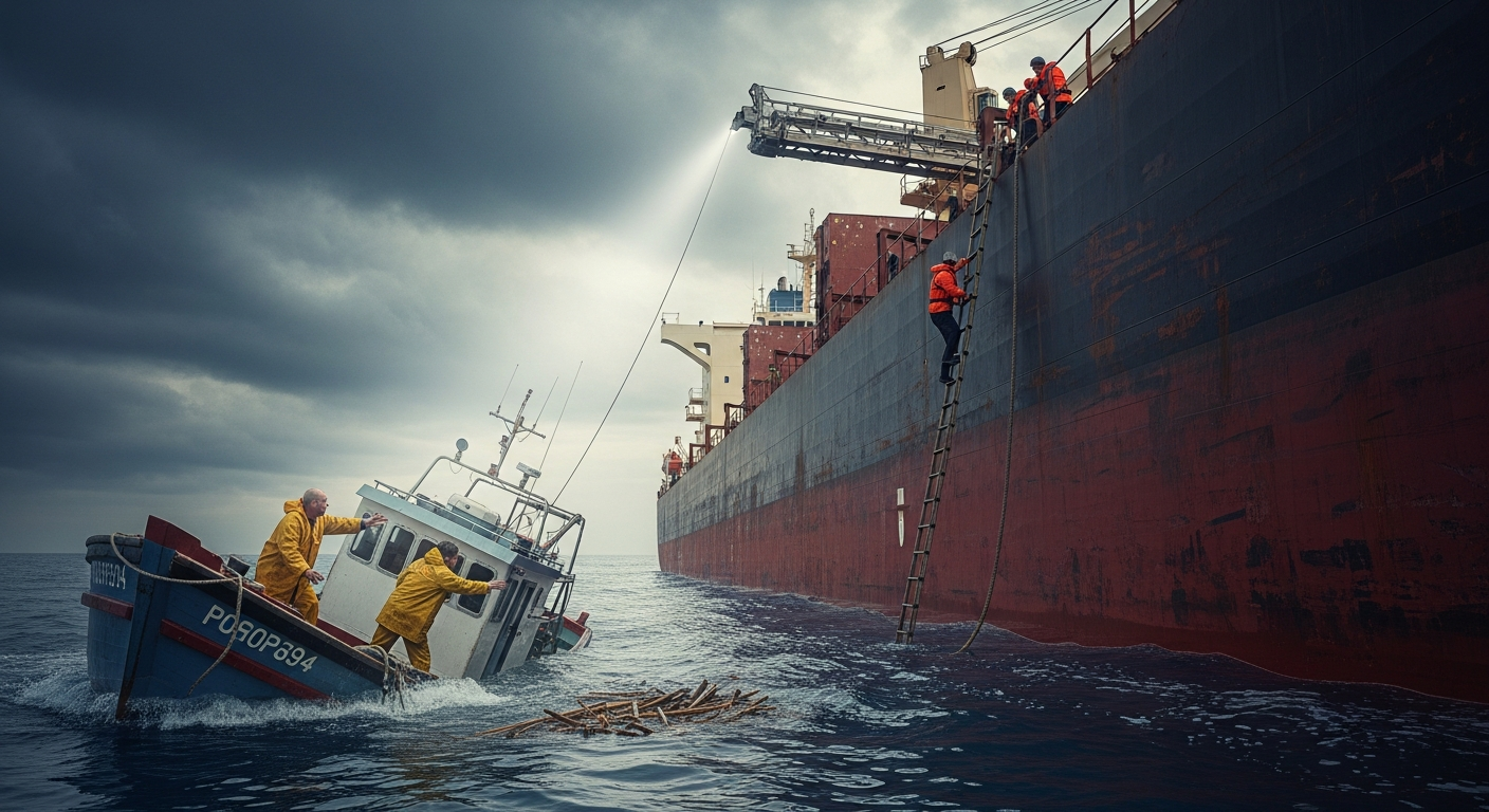 Schiffsrettung Philippinen: Bulk Carrier rettet Fischer von sinkendem Boot