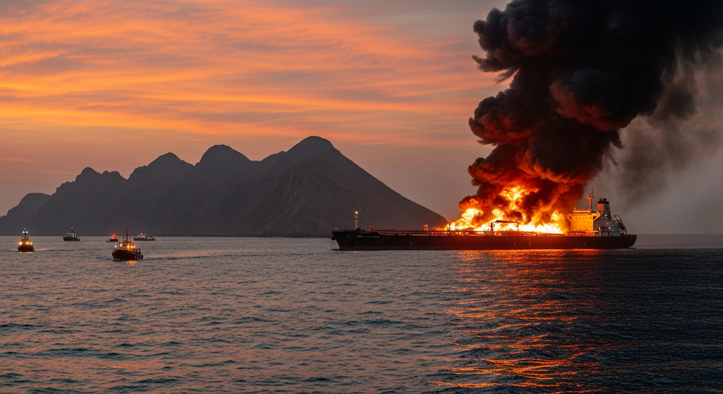 Tankerbrand Oman Masirah Insel: Crew evakuiert nach Feuer