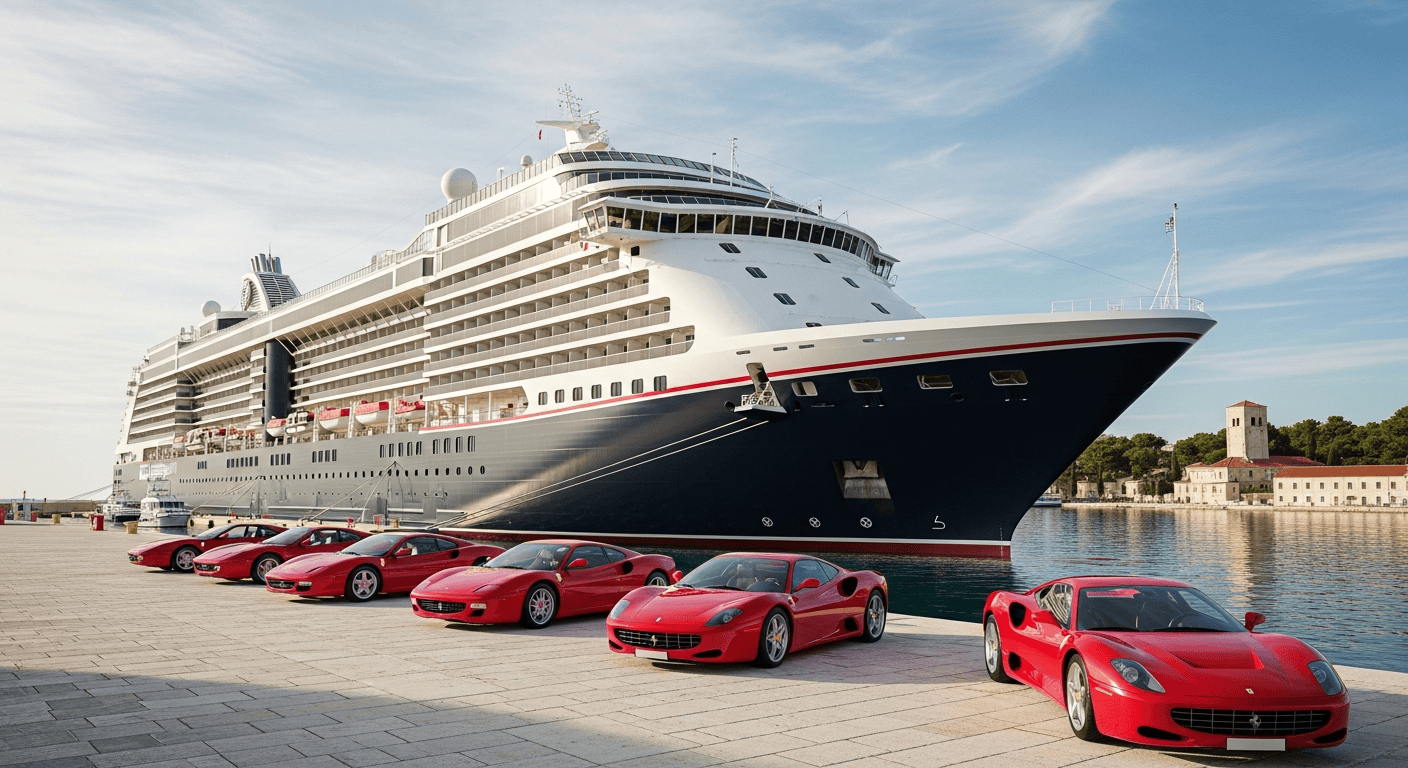 Kreuzfahrt-Event: Explora II Gäste erleben Ferrari Cavalcade in Zadar