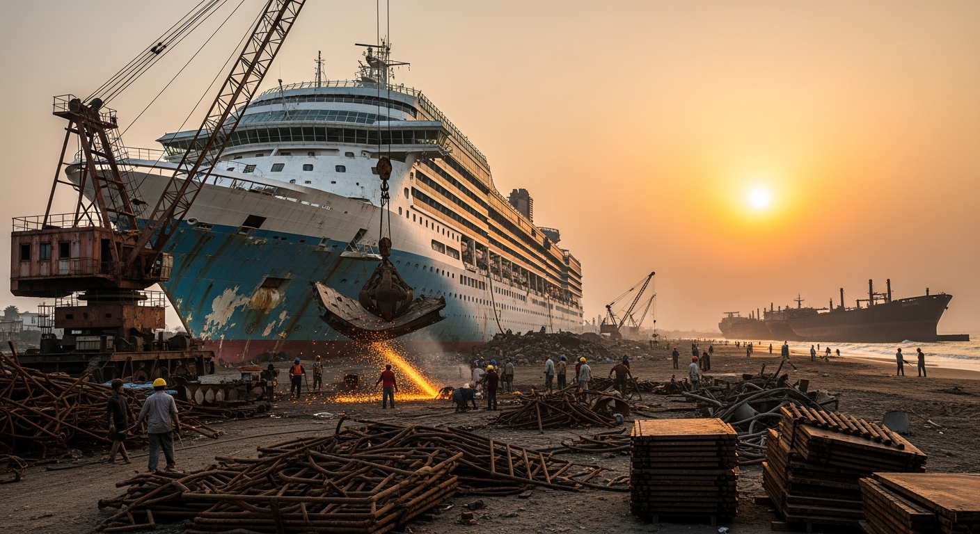 Kreuzfahrtschiffe Verschrottung: Nippon Maru in Alang abgewrackt