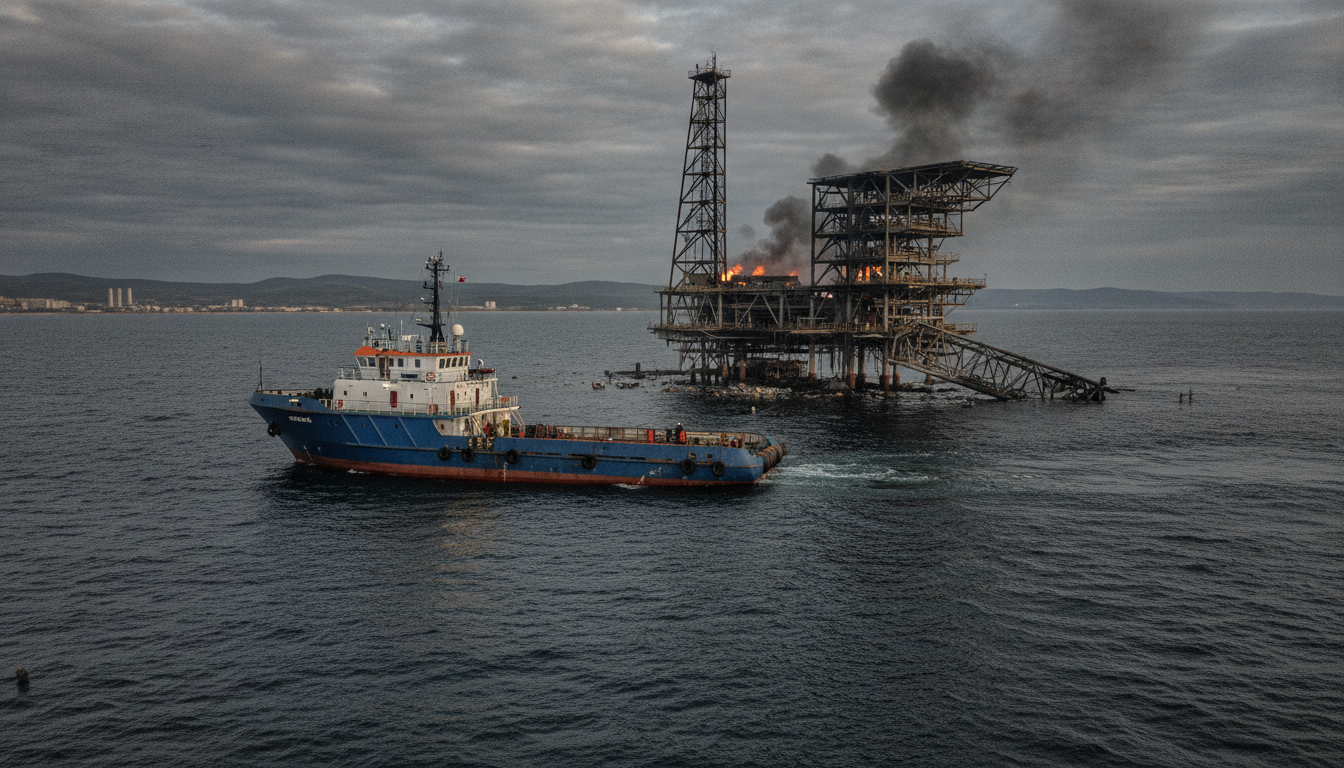 Schiffsangriff Schwarzes Meer: Ukraine attackiert Service-Schiff bei CPC Ölterminal