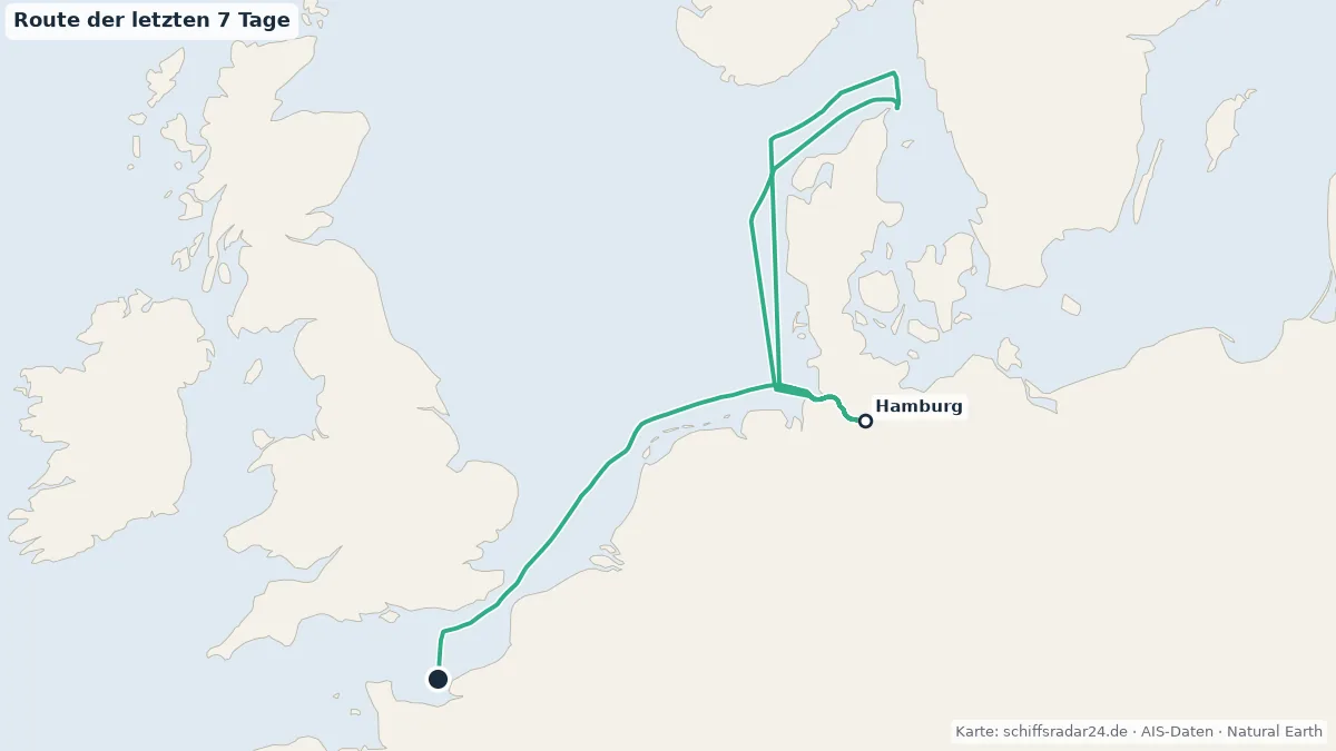 Route der Mein Schiff Relax in den letzten 7 Tagen