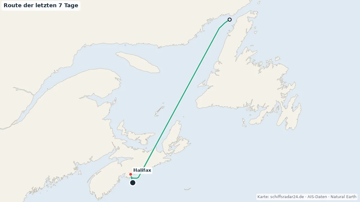 Route der SEABOURN VENTURE in den letzten 7 Tagen
