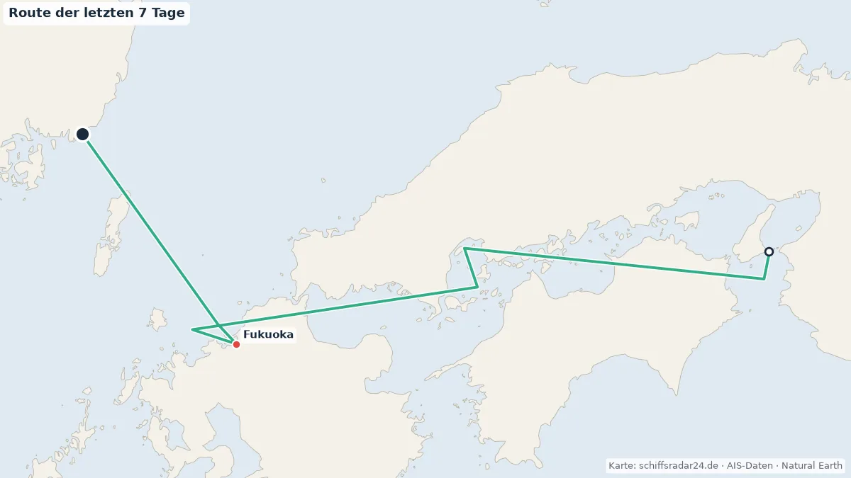 Route der AZAMARA PURSUIT in den letzten 7 Tagen