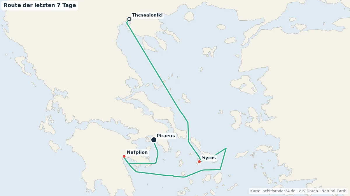 Route der AZAMARA QUEST in den letzten 7 Tagen