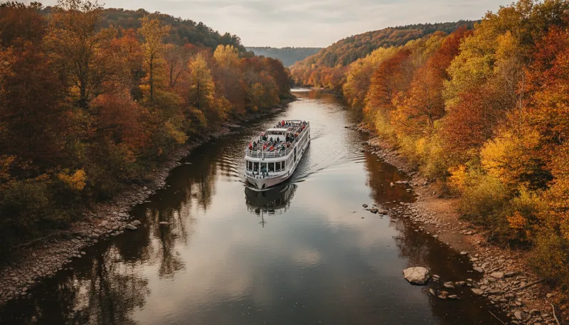 KI-generiertes Symbolbild: Niedrigwasser auf Flüssen und neuer Viking-Flusskreuzer